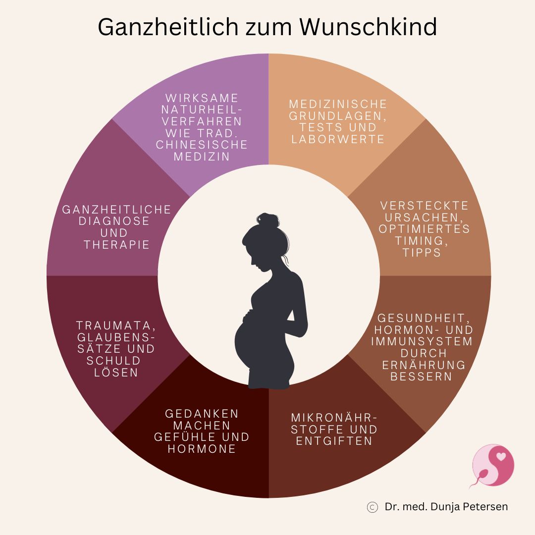 Kinderwunsch-Rad von Dr. Dunja Petersen Das Kinderwunsch-Rad der ganzheitlichen Kinderwunschbehandlung von Dr. Dunja Petersen